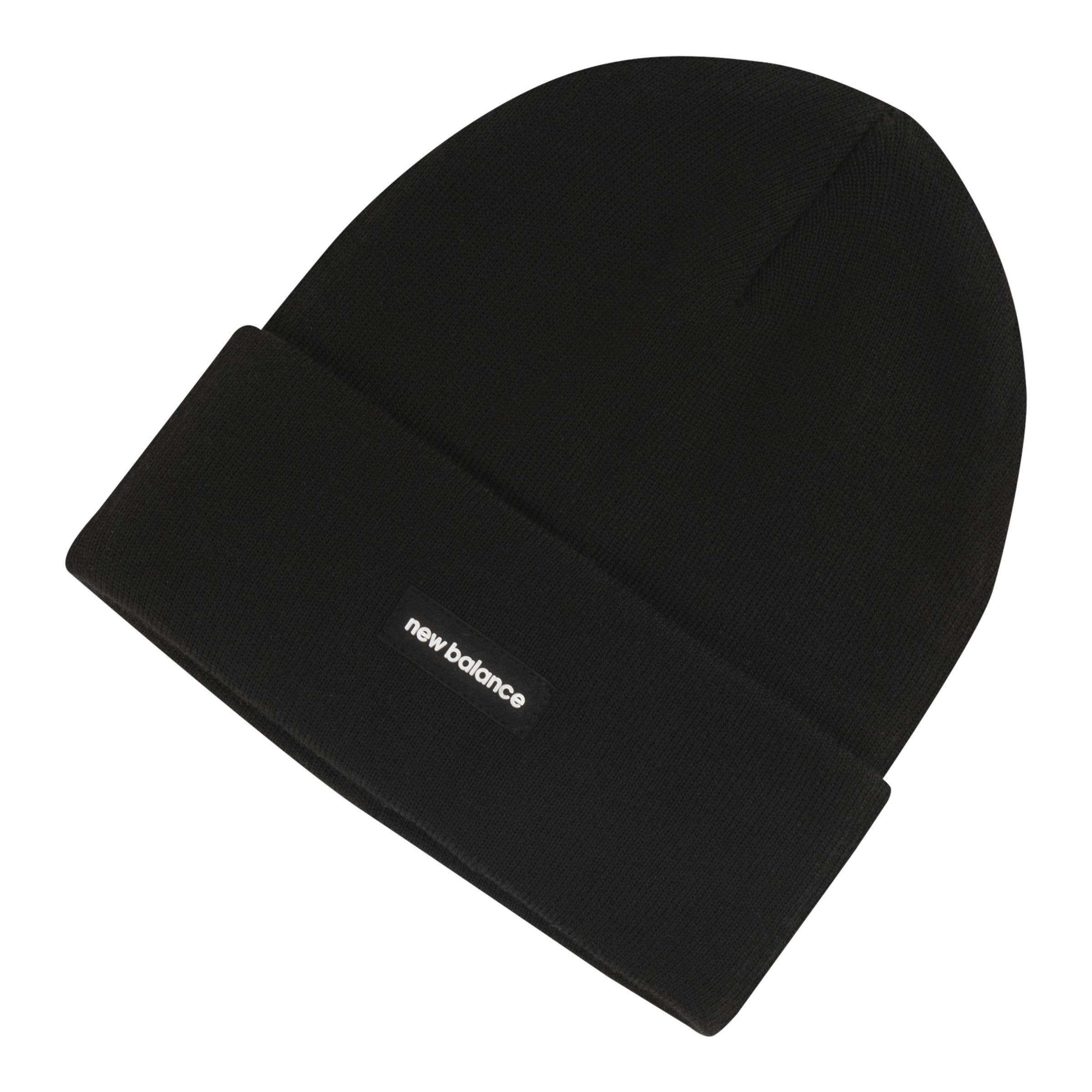 New Balance Unisex Linear Knit Cuffed Beanie in Nero, Taglia OSZ