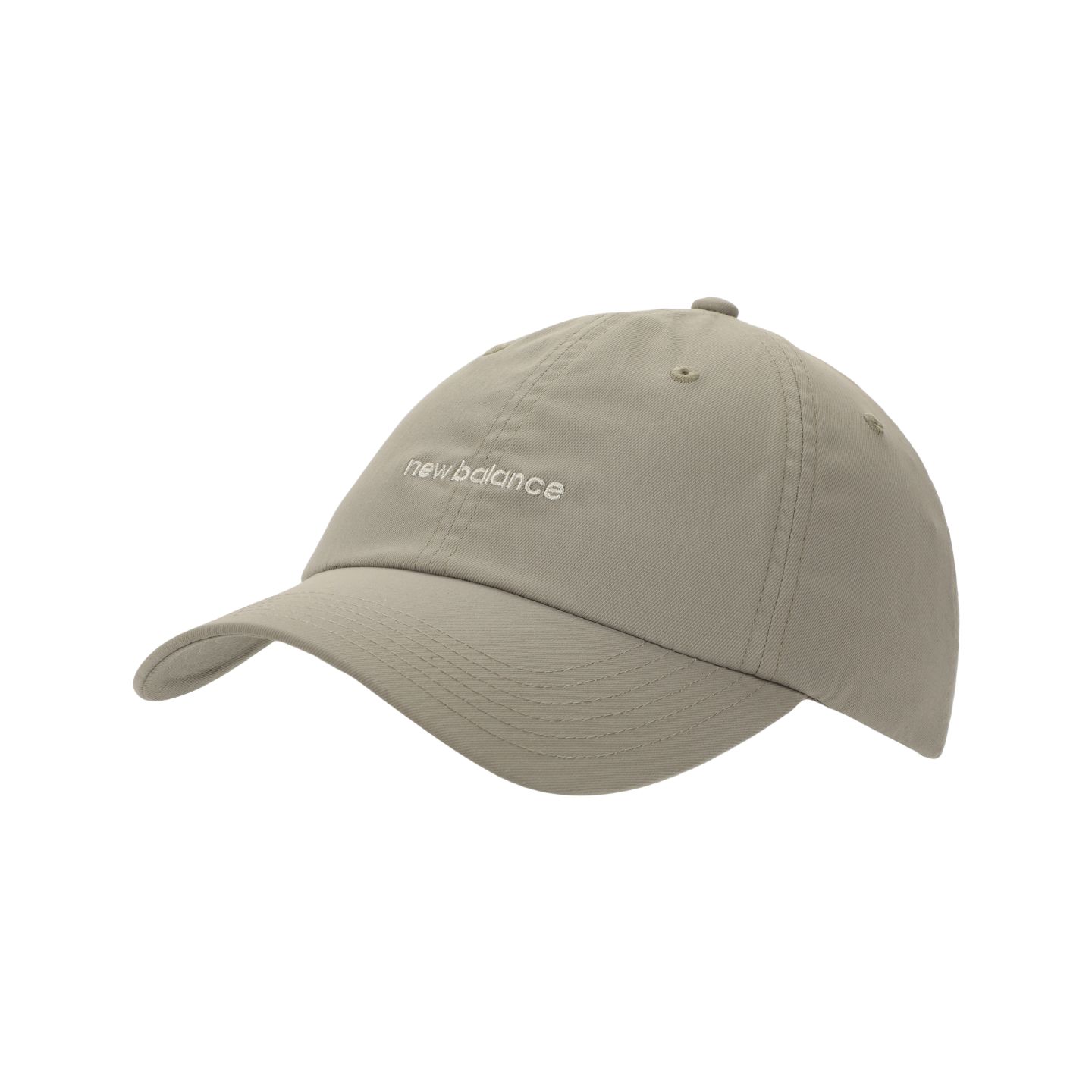 Женский головной убор New Balance 6 Panel Linear Logo Hat, цвет: Серо-бежевый — фото 1
