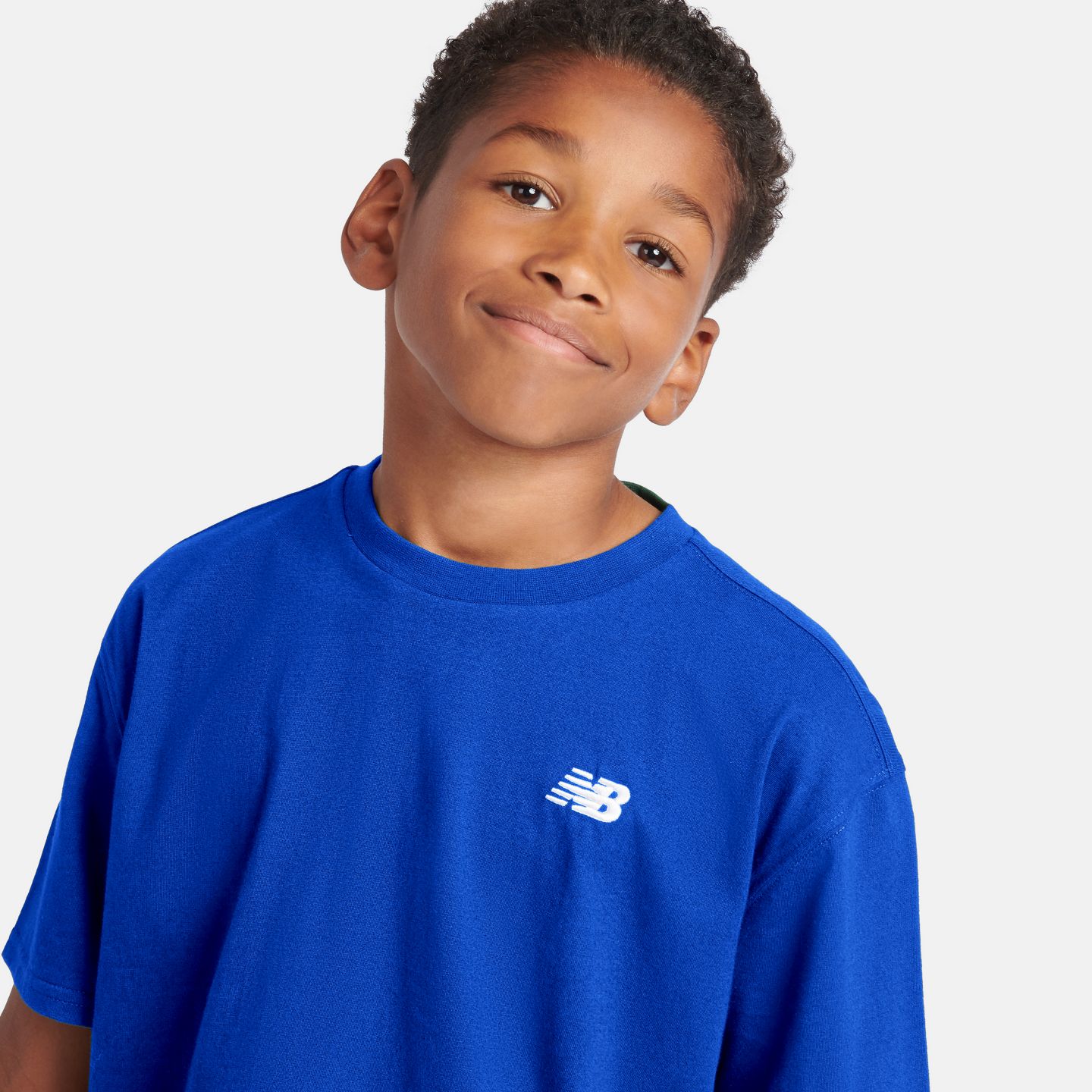 Детская футболка New Balance Jersey Small Logo, цвет: Королевский синий — фото 3