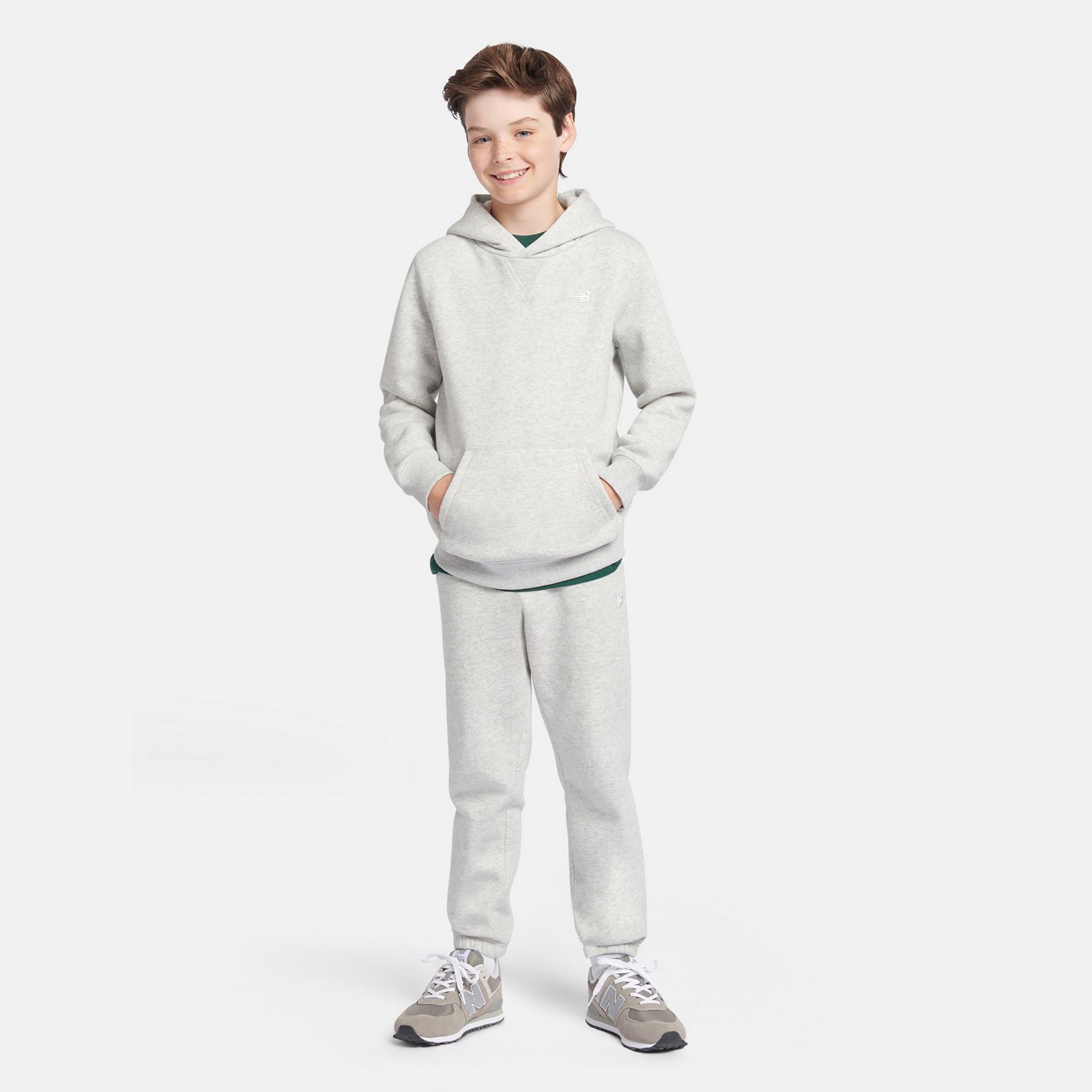 Детские худи New Balance Brush Back Small Logo Hoodie — фото 2