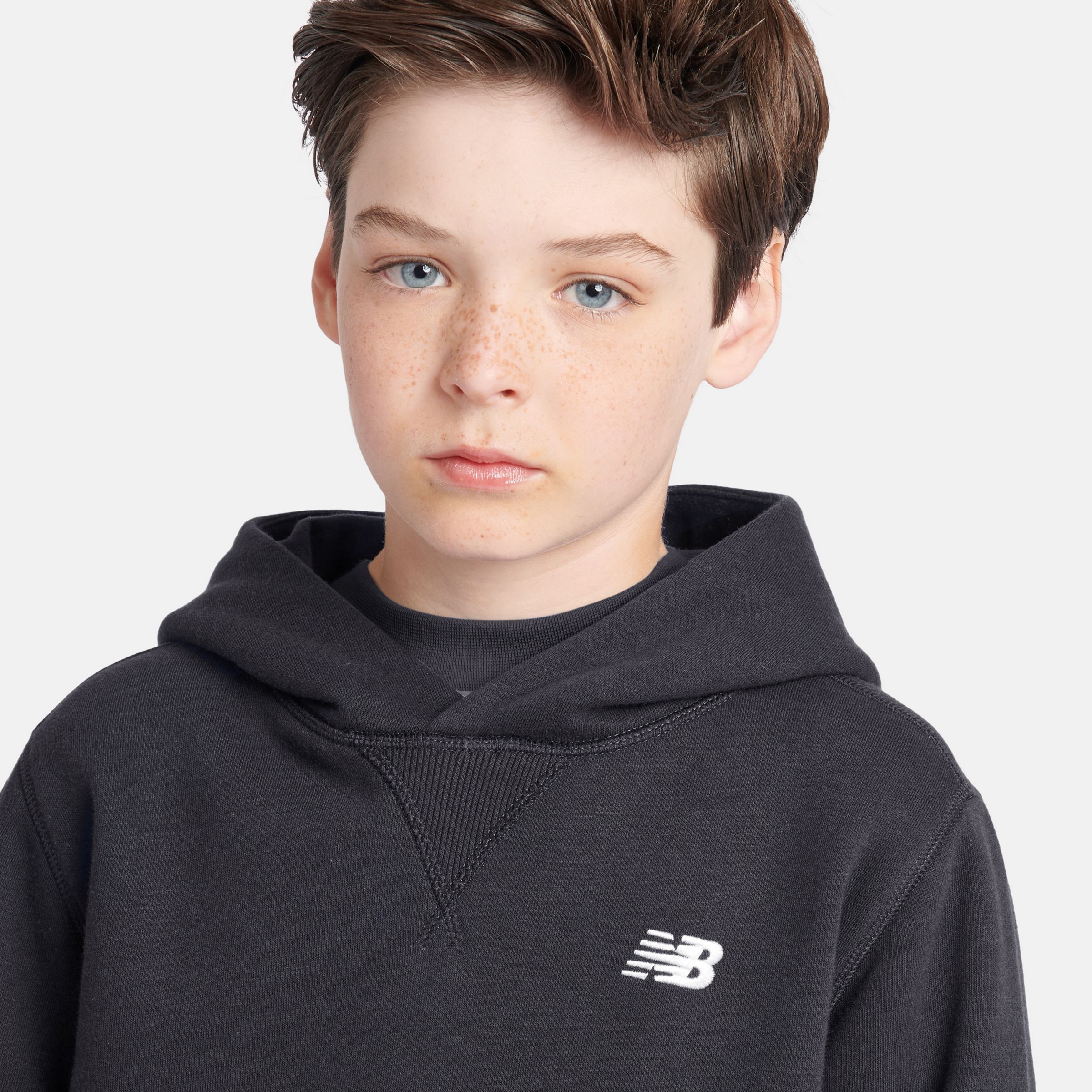 Brush Back Small Logo Hoodie