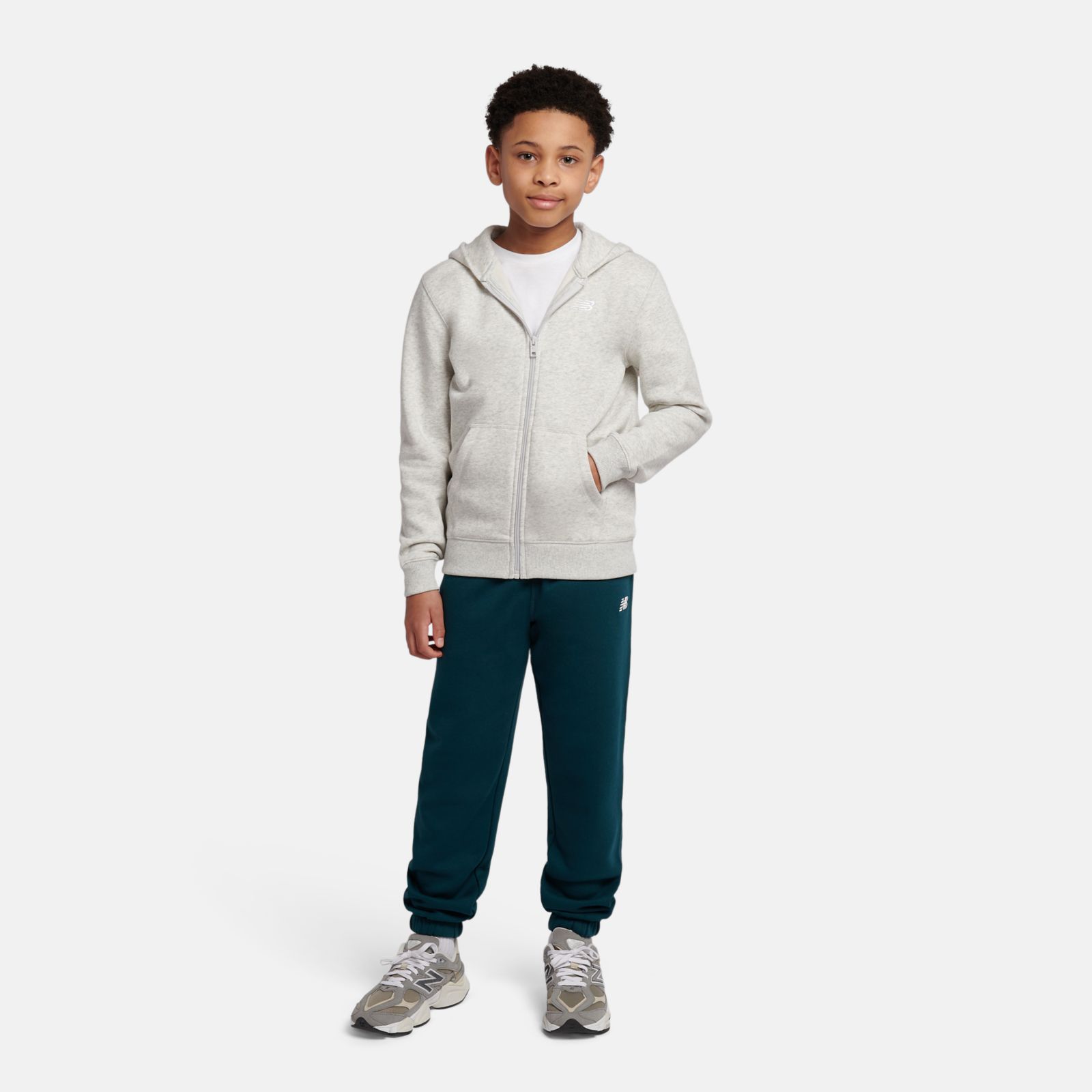 Детские худи New Balance Brush Back Small Logo Full Zip Hoodie — фото 2