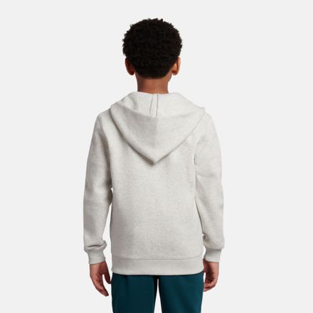 Brush Back Small Logo Full Zip Hoodie