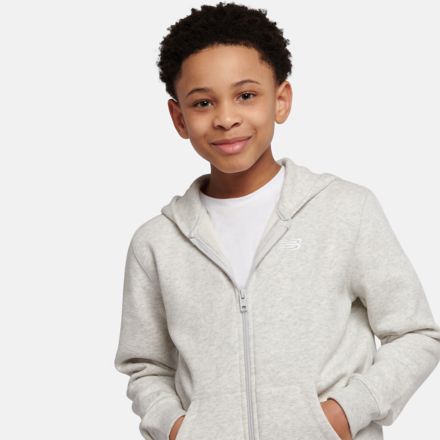 Brush Back Small Logo Full Zip Hoodie