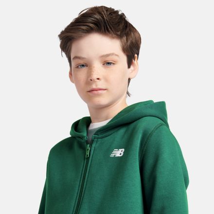 Brush Back Small Logo Full Zip Hoodie