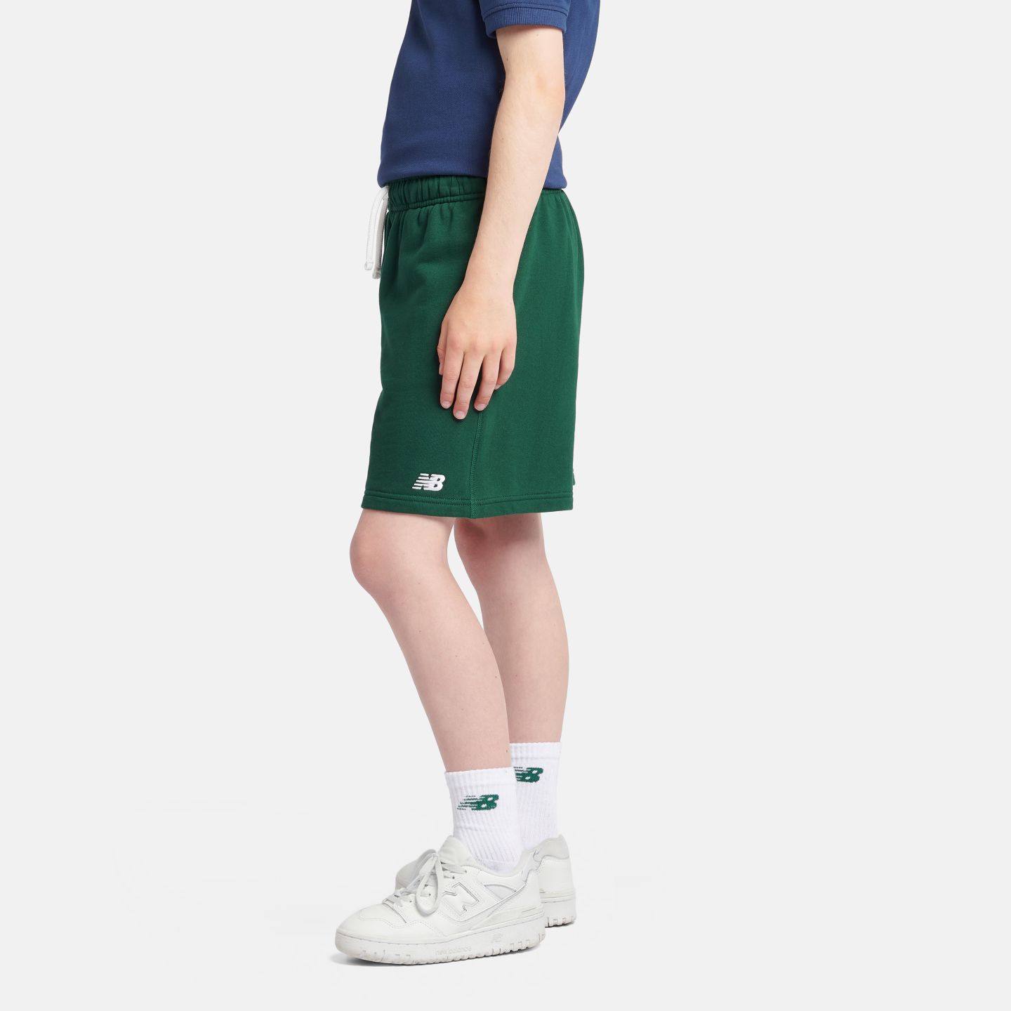 Детские шорты New Balance French Terry Small Logo Short, цвет: Зелёный — фото 4