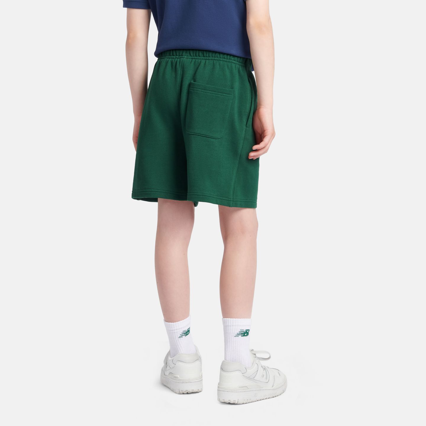 Детские шорты New Balance French Terry Small Logo Short, цвет: Зелёный — фото 3