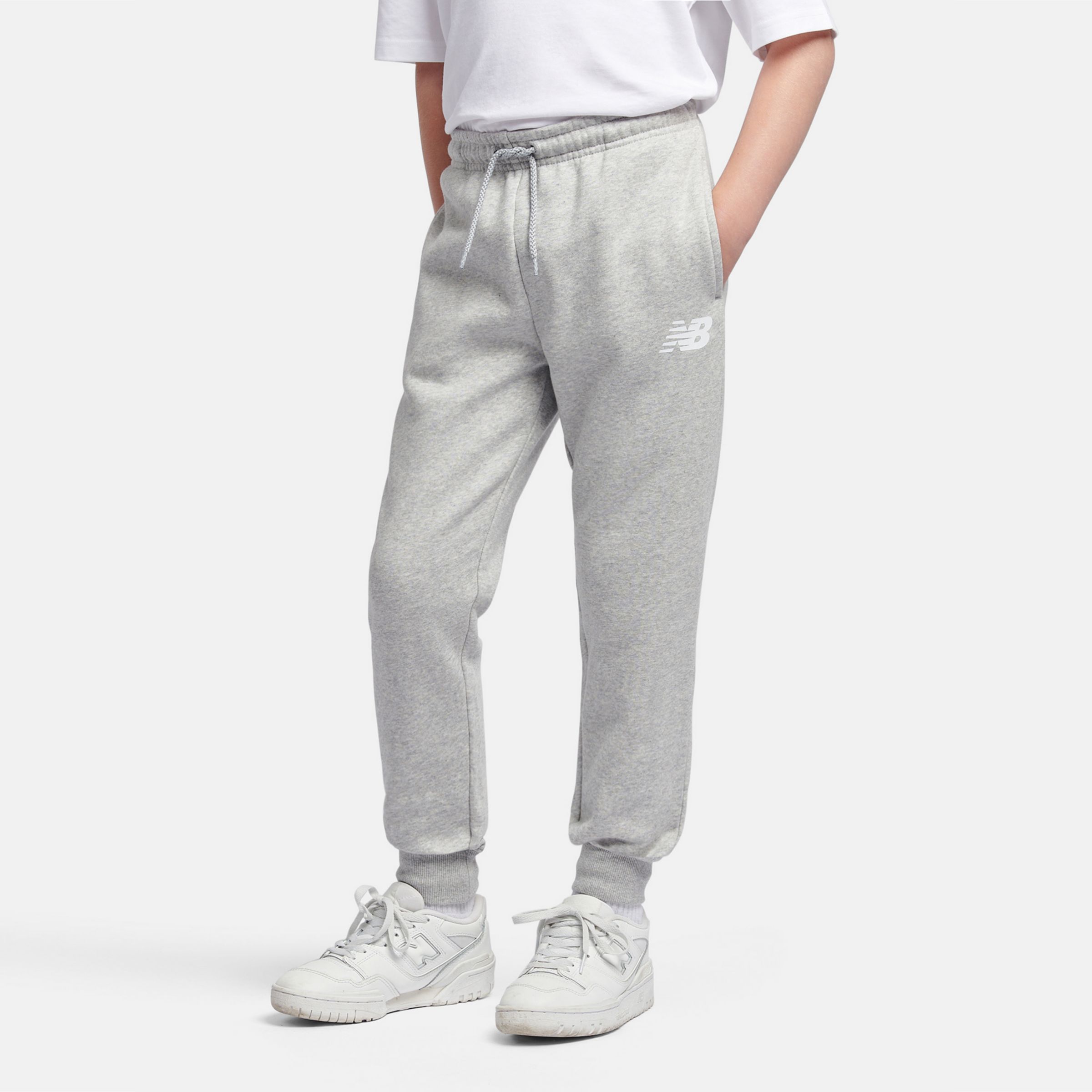 

New Balance Kids' Brush Back Stacked Logo Jogger Grey - Grey