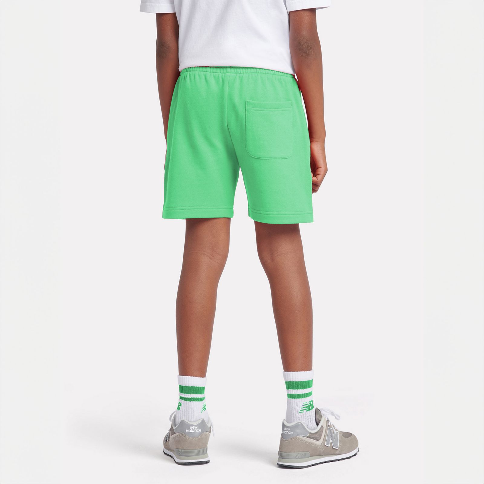 Детские брюки New Balance French Terry Stacked Logo Short — фото 4