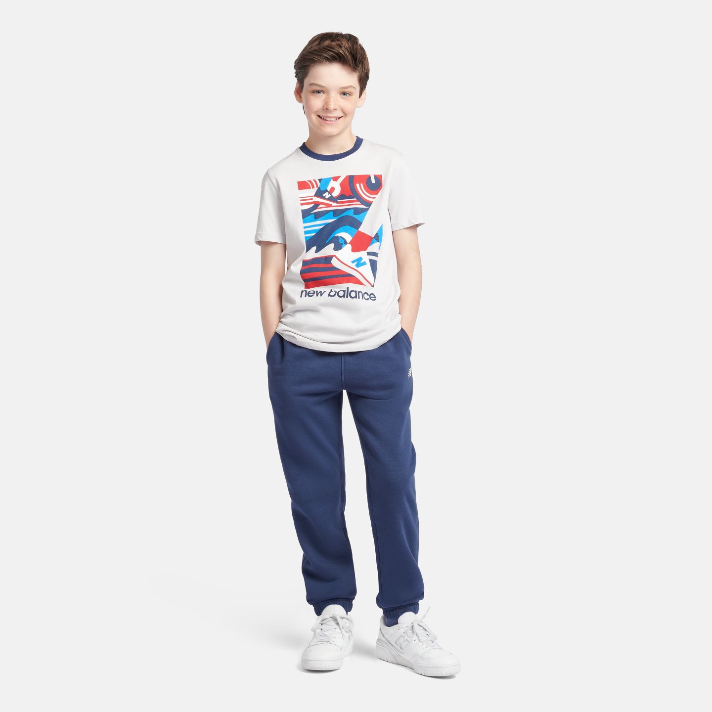 Детская футболка New Balance Greatest Hits Graphic, цвет: Серый — фото 2