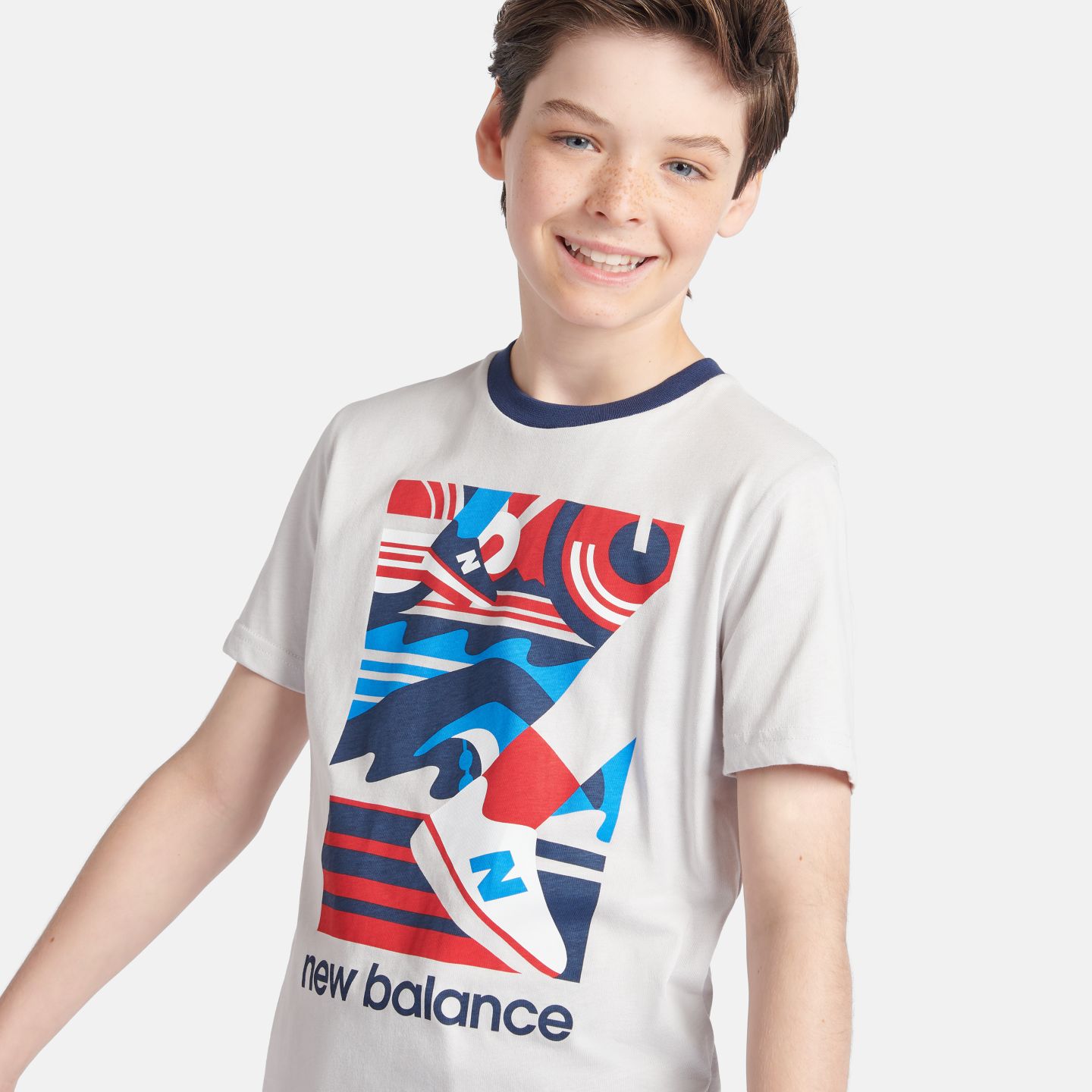Детская футболка New Balance Greatest Hits Graphic, цвет: Серый — фото 3