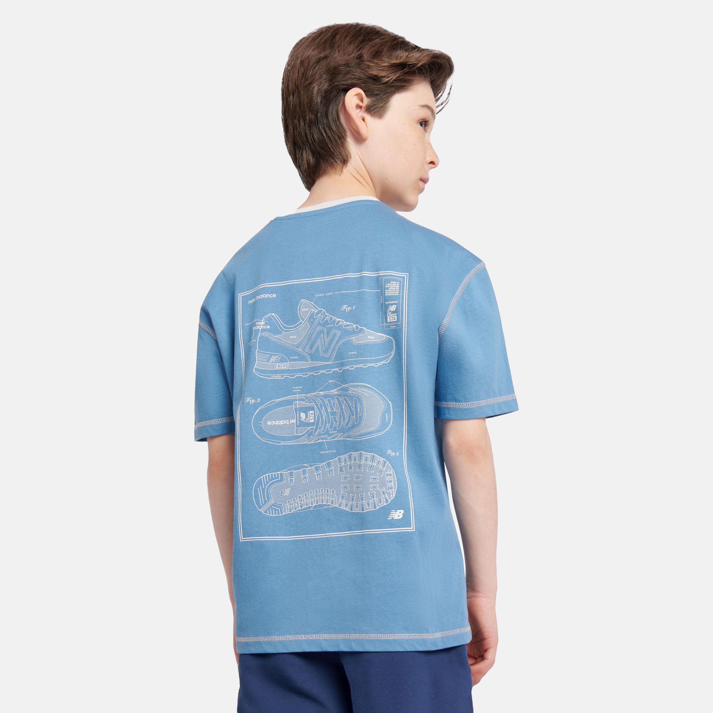 New Balance Kids' 574 Diagram Tee In Blue