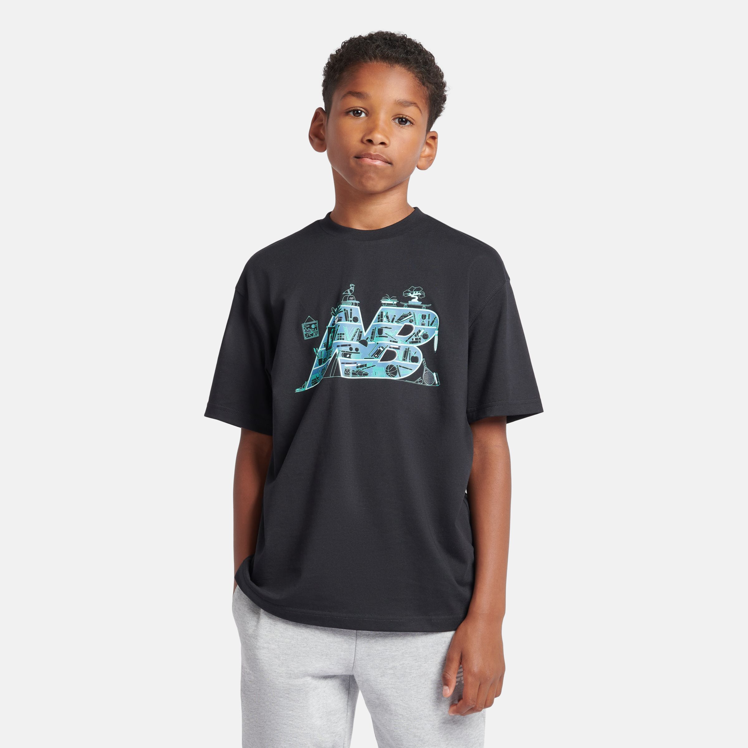 

New Balance Kids' Intellect Graphic Tee Black - Black