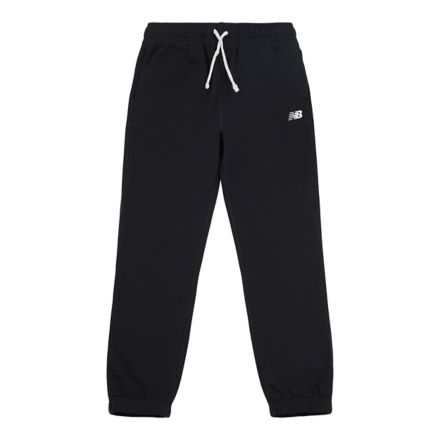 Pantalon de sport à petit logo en éponge, BLACK, LAKB0060BK