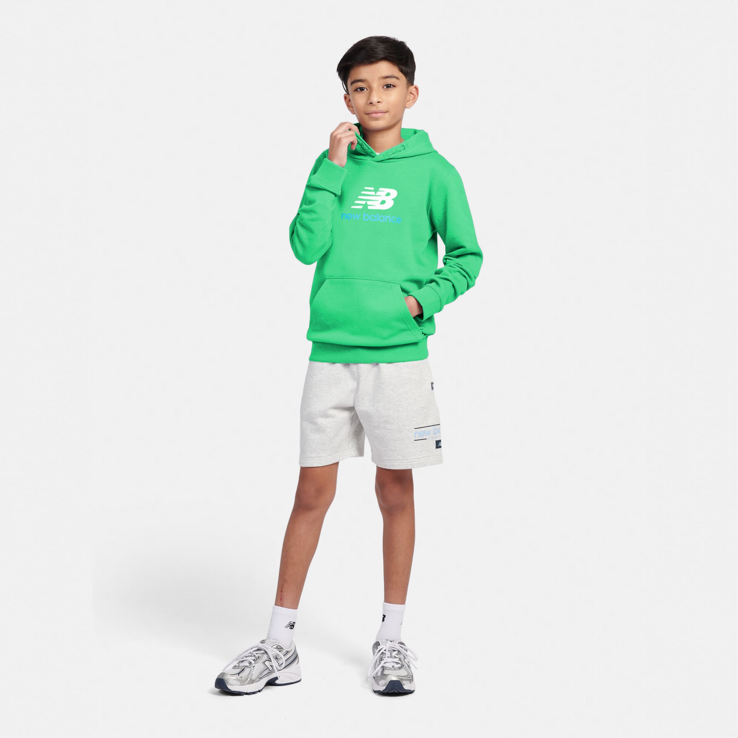 French Terry Stacked Logo Hoodie