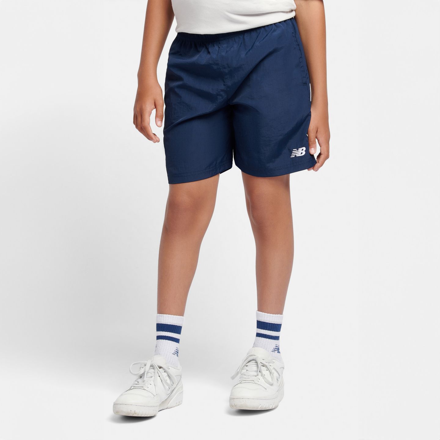 Детские шорты New Balance Small Logo Nylon Short, цвет: Тёмно-синий — фото 1