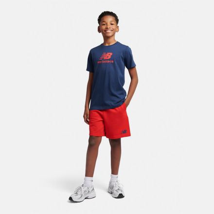 Stacked Logo T-Shirt and Short Set, TRUE RED, LAKB0103TRD