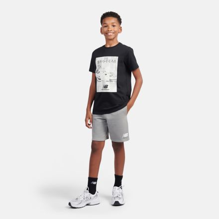 The System Graphic T-Shirt And Short Set, BLACK, LAKB0133BK