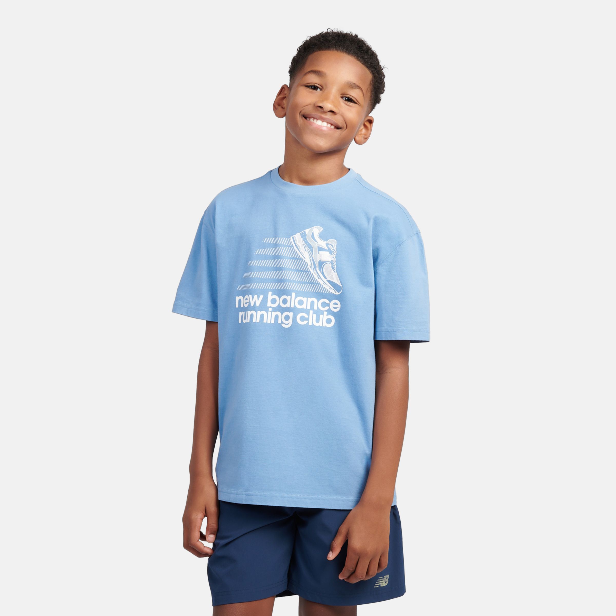 

New Balance Kids' Running Club T-Shirt Blue - Blue