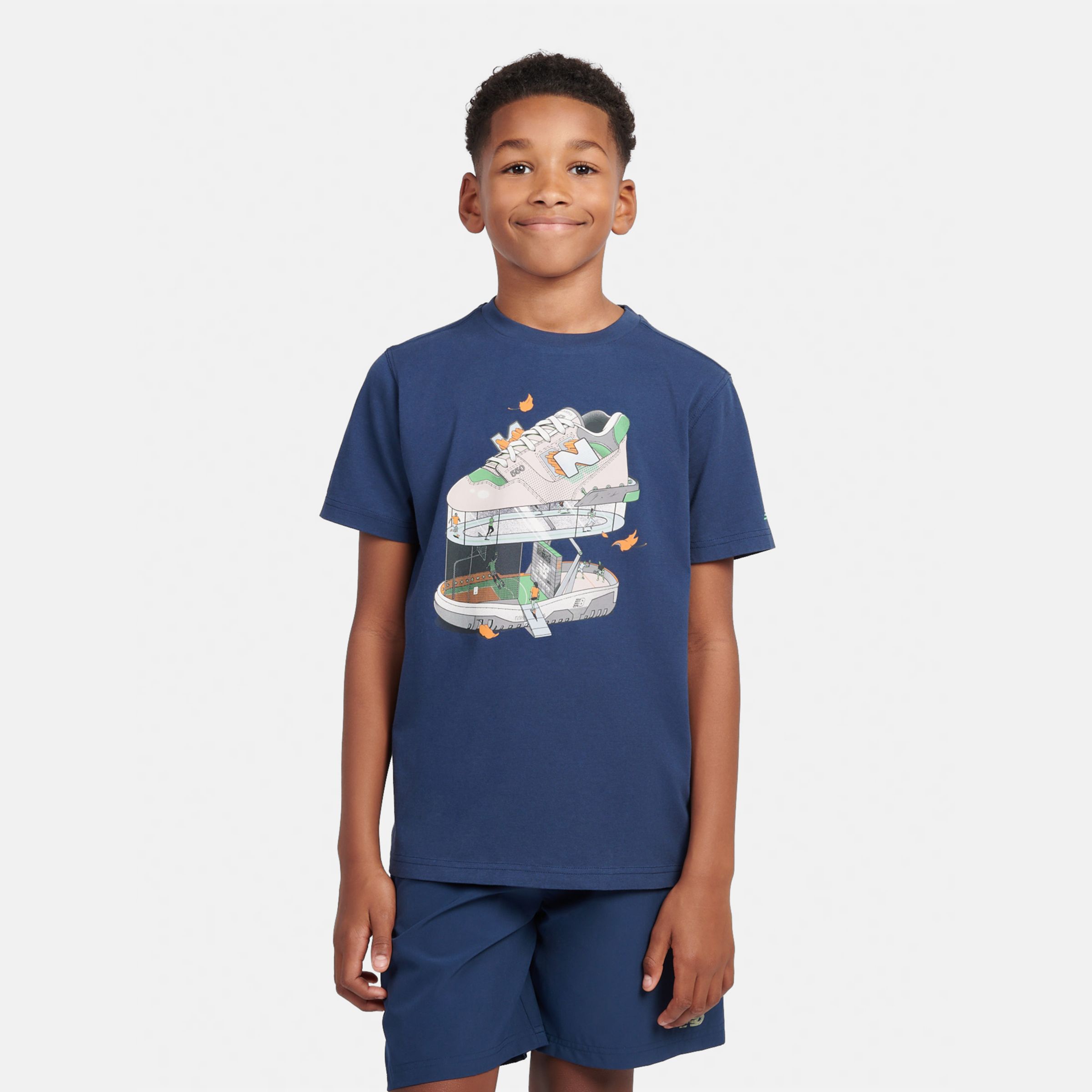 

New Balance Kids' Fitness Centre Illustrated Graphic T-Shirt Blue - Blue