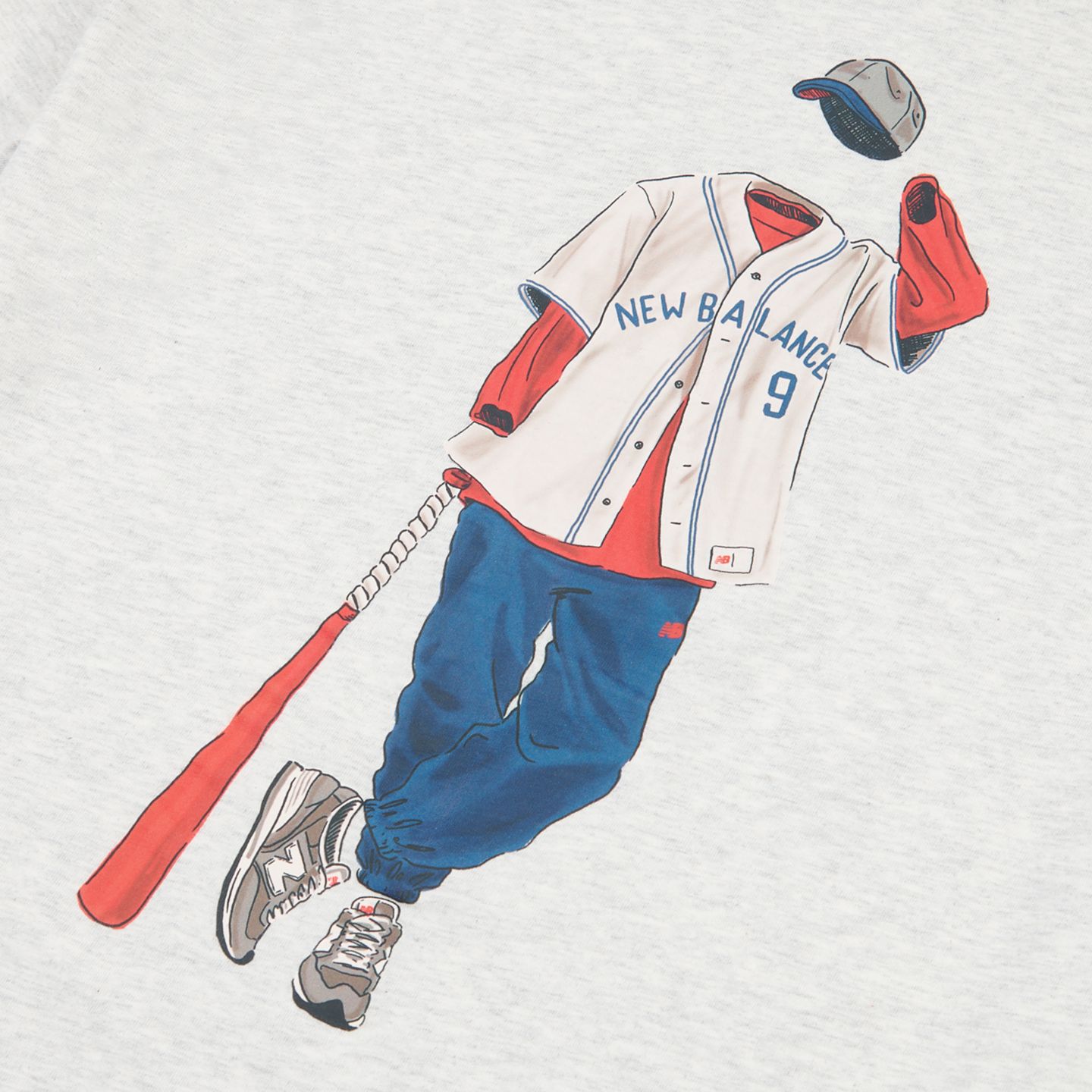 Детская футболка New Balance Baseball Player Back Graphic, цвет: Пепельный меланжевый — фото 8