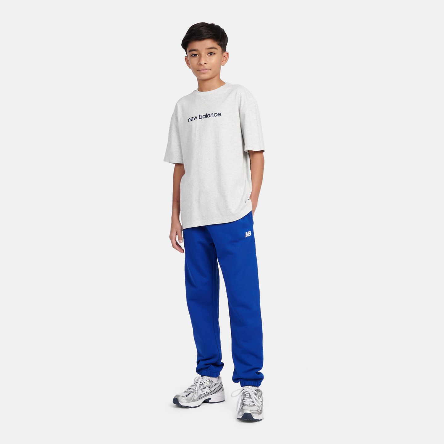 Детская футболка New Balance Baseball Player Back Graphic, цвет: Пепельный меланжевый — фото 3