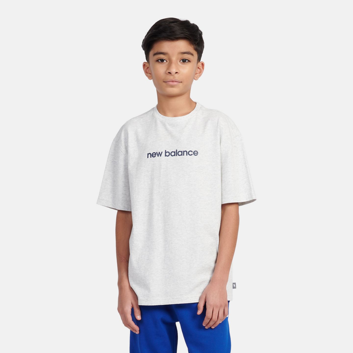 Детская футболка New Balance Baseball Player Back Graphic, цвет: Пепельный меланжевый — фото 1