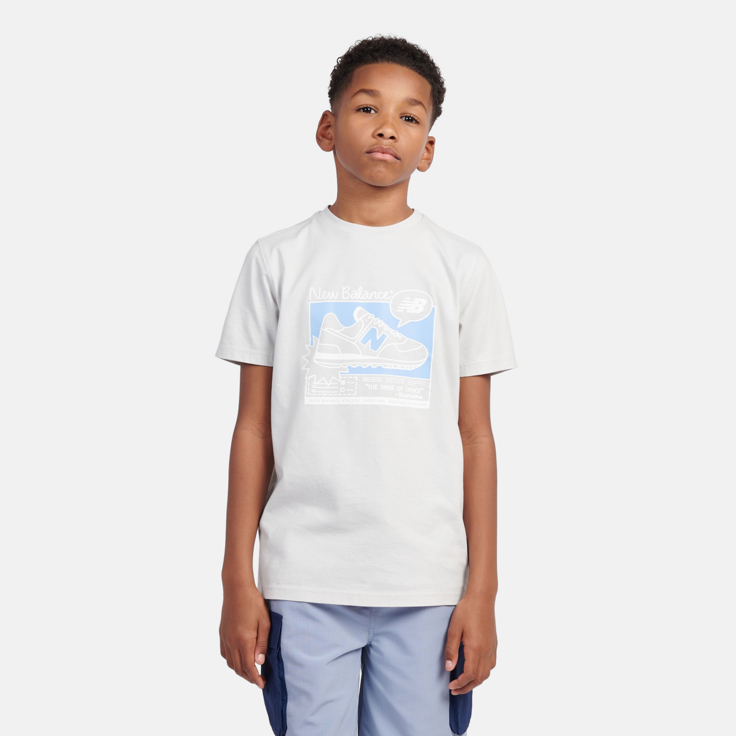 

New Balance Kids' Sneaker Poster Graphic T-Shirt Grey - Grey
