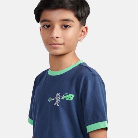 Tennis Cartoon Back Graphic T-Shirt