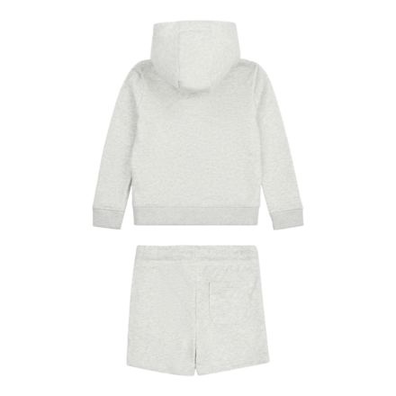 Zip Thru Hoodie Tee & Short Set, ASH HEATHER, LAKB0210AHH