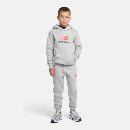 Brush Back Stacked Logo Hoodie, Athletic Grey HeatherBC05, LAKB0366AGT