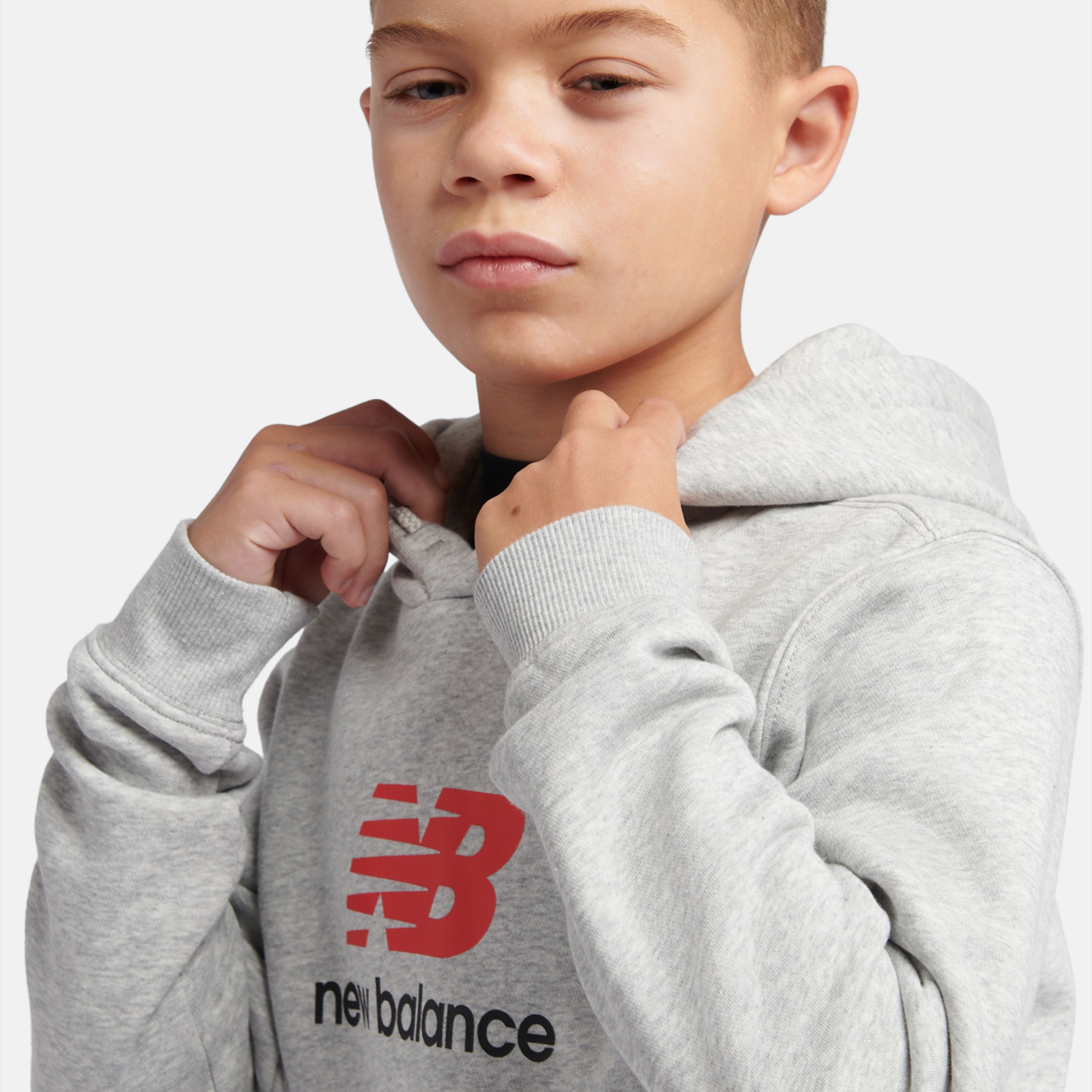 Brush Back Stacked Logo Hoodie