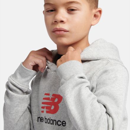 Brush Back Stacked Logo Hoodie