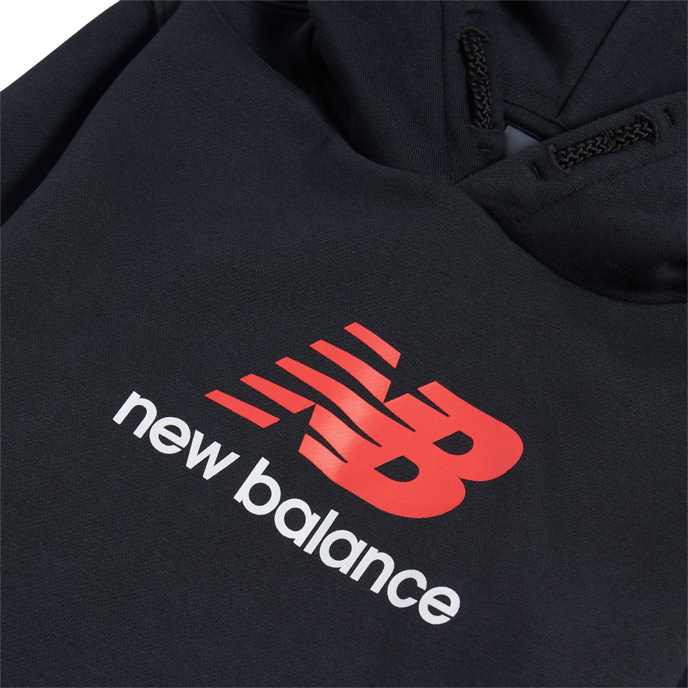 Brush Back Stacked Logo Hoodie