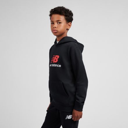 Brush Back Stacked Logo Hoodie