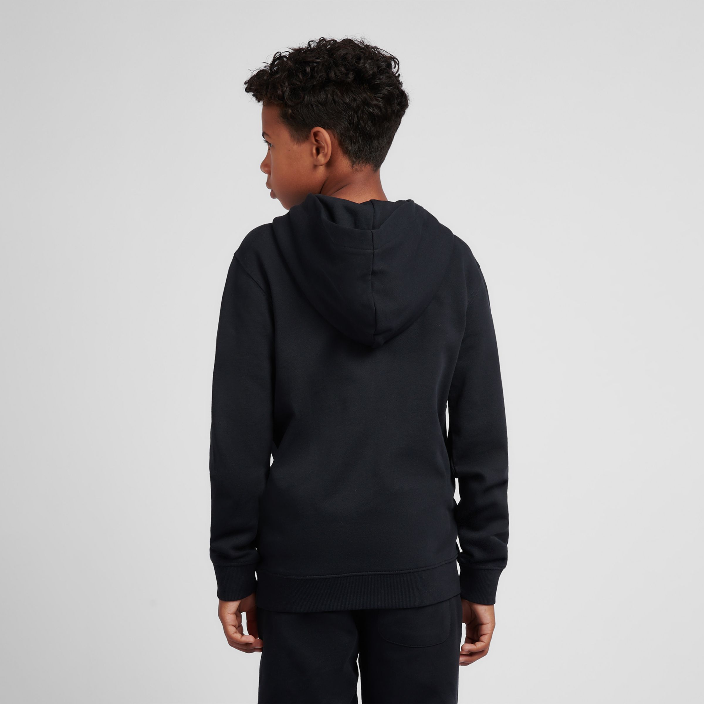 Brush Back Stacked Logo Hoodie