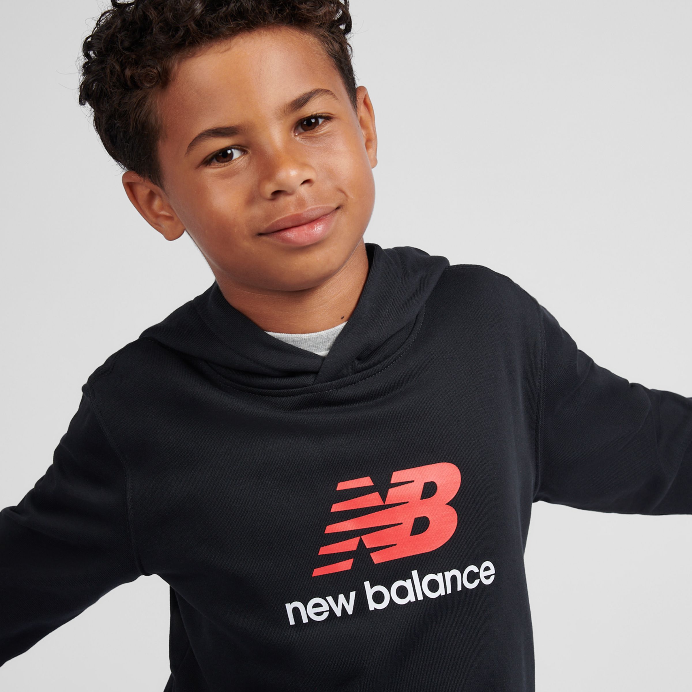 Brush Back Stacked Logo Hoodie