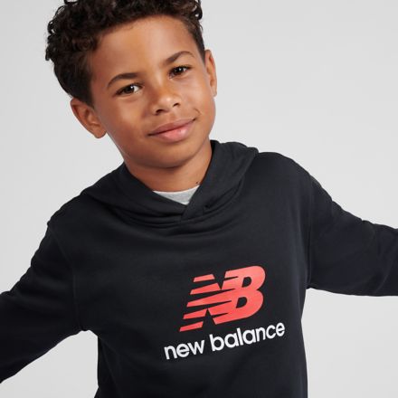 Brush Back Stacked Logo Hoodie