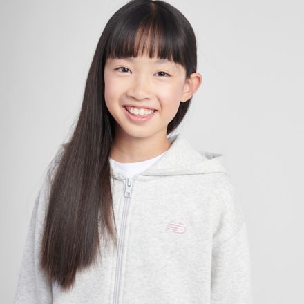 Brush Back Small Logo Full Zip Hoodie