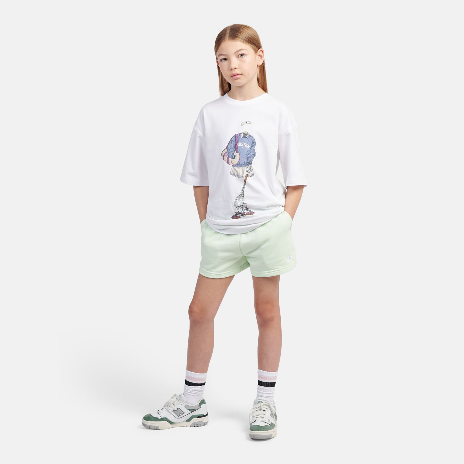 Детские брюки New Balance FT Small Logo Short — фото 2