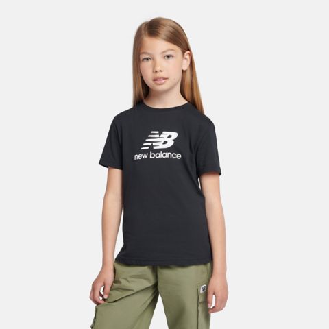 Детская футболка New Balance Jersey Stacked Logo, цвет: Чёрный