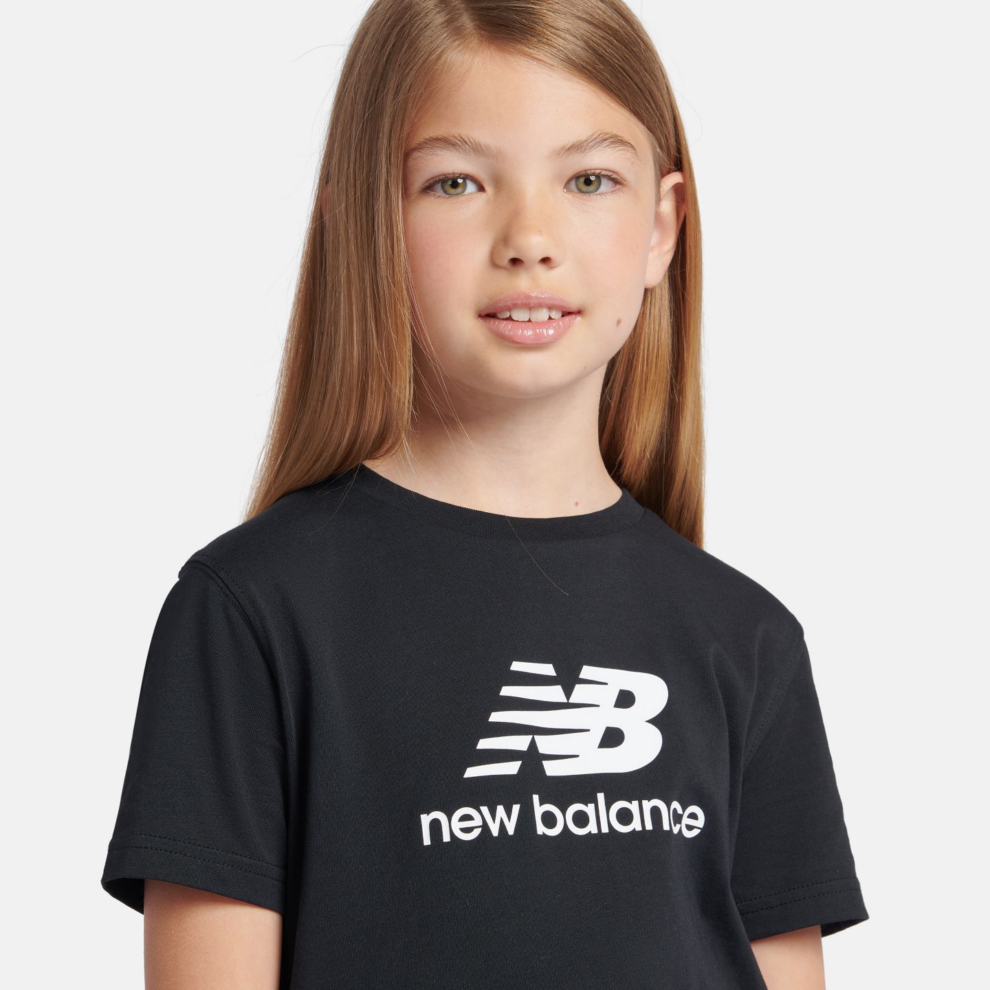 Детская футболка New Balance Jersey Stacked Logo, цвет: Чёрный — фото 3