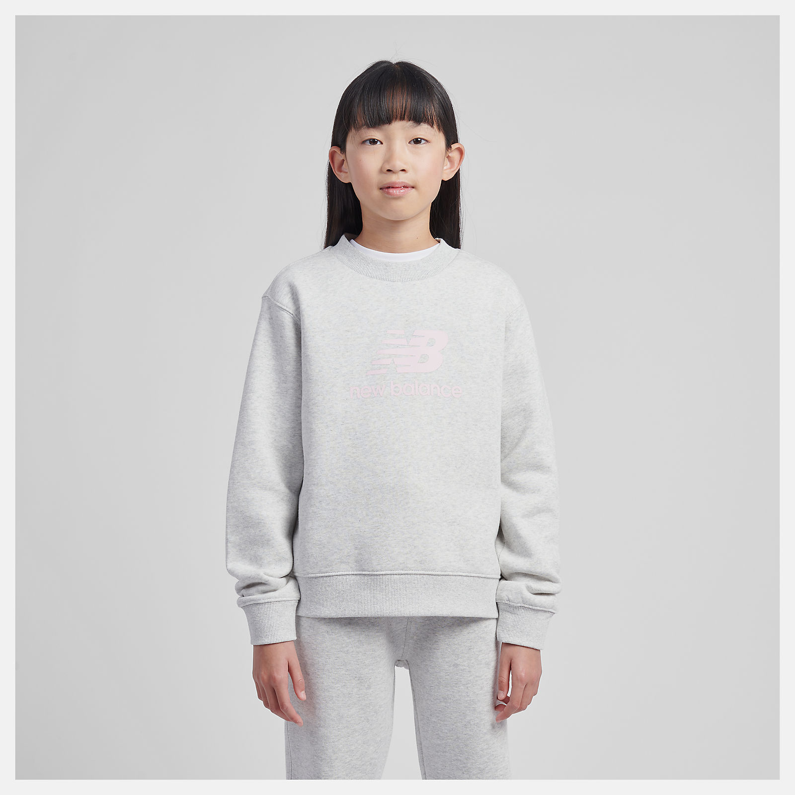 Brush Back Stacked Logo Crew - New Balance Brush Back Stacked Logo Crew - New Balance