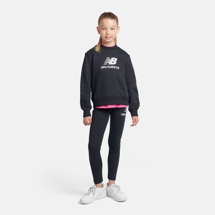 Brush Back Stacked Logo Crew, ASH HEATHER, LAKG0009BK