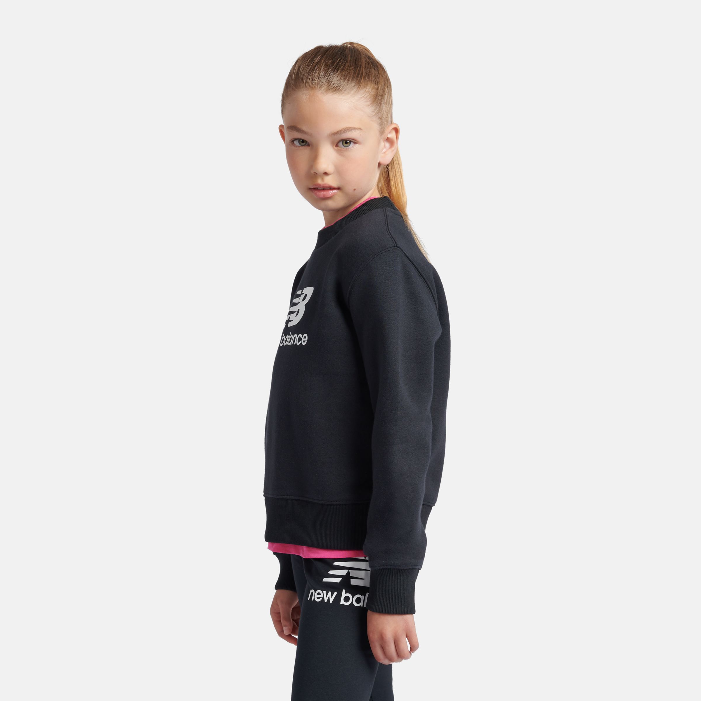 Brush Back Stacked Logo Crew