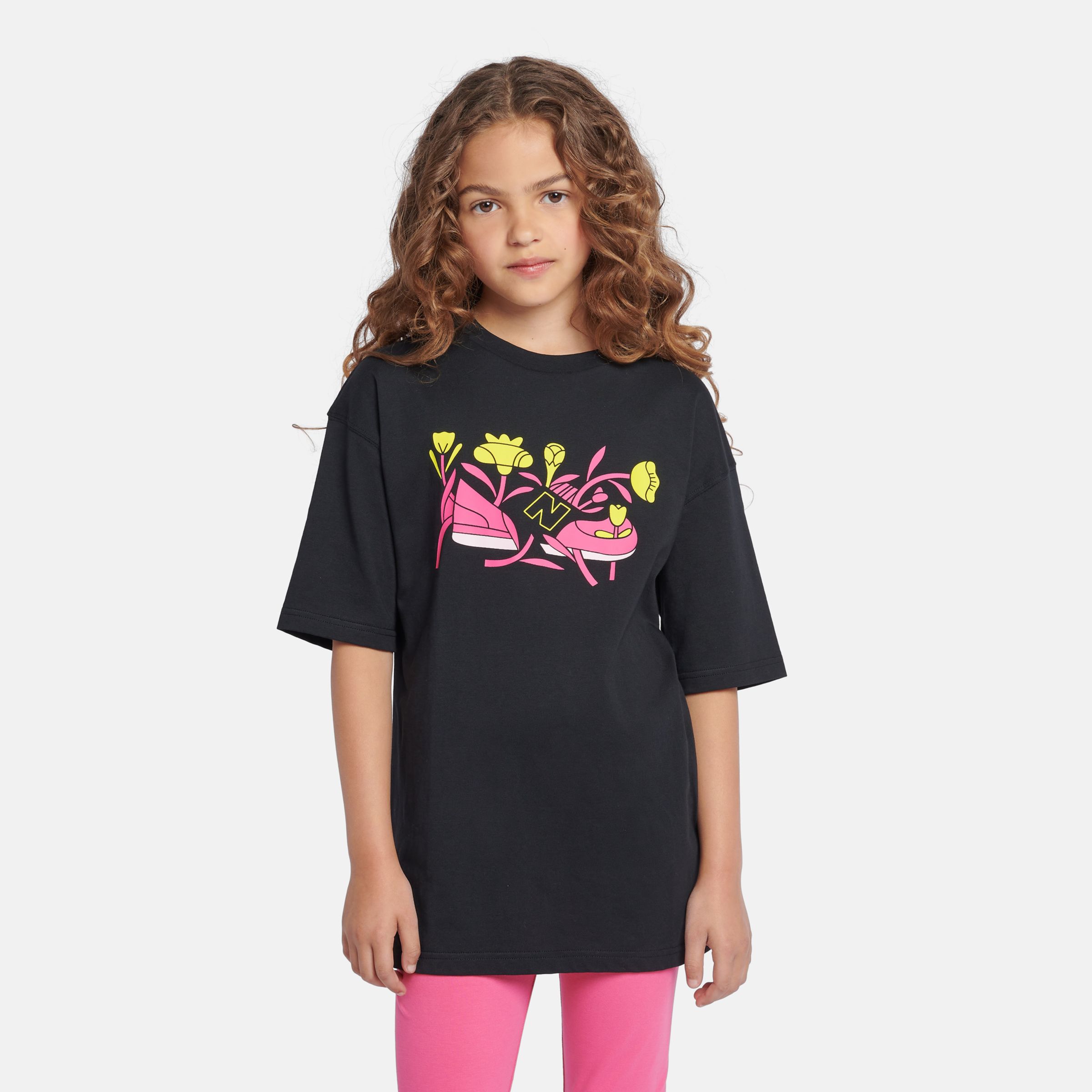 

New Balance Kids' CDL Floral Shoe Graphic T-Shirt Black - Black