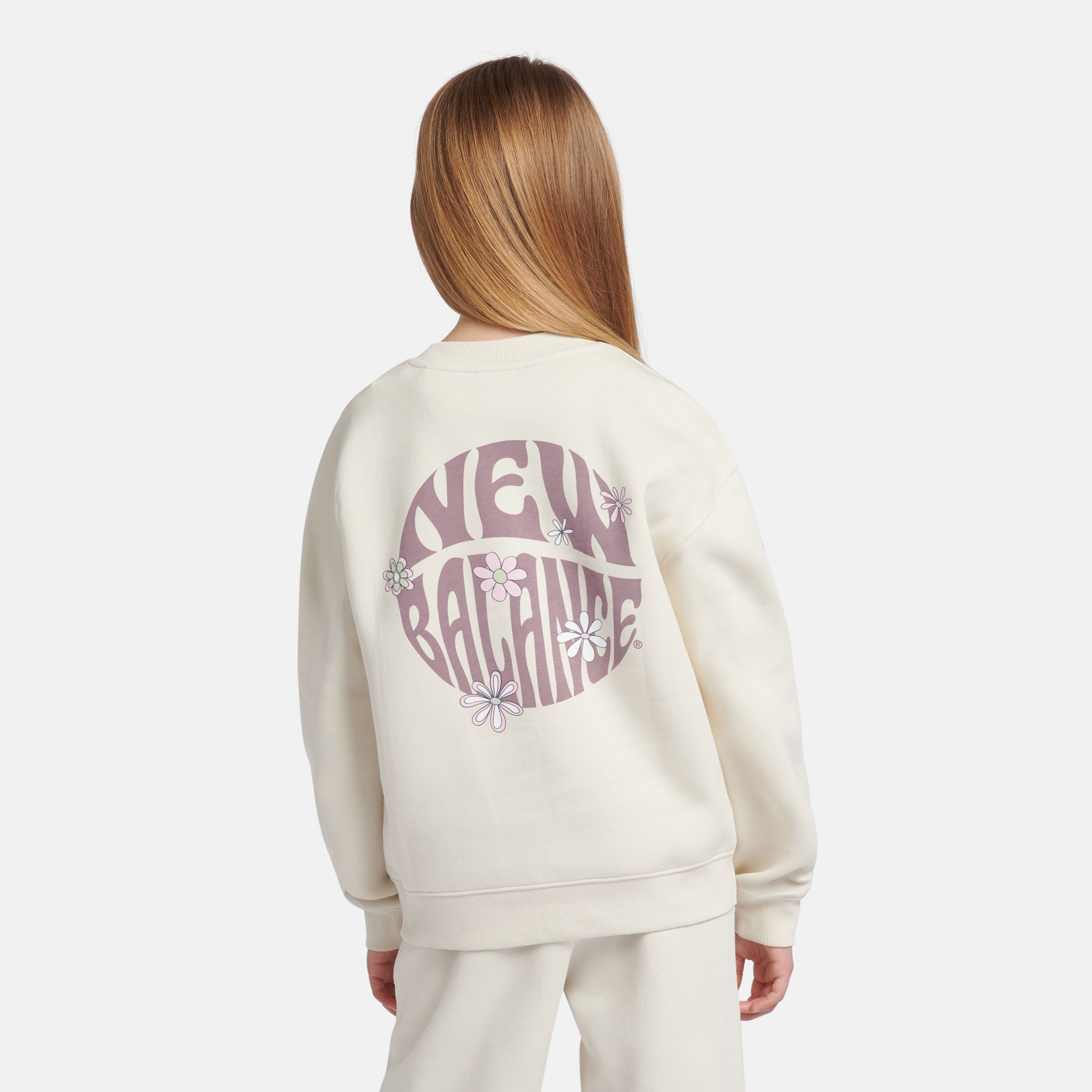 Brush Back Circle Floral Graphic Crew