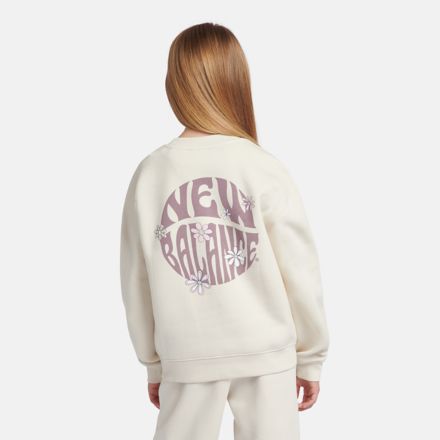 Brush Back Circle Floral Graphic Crew