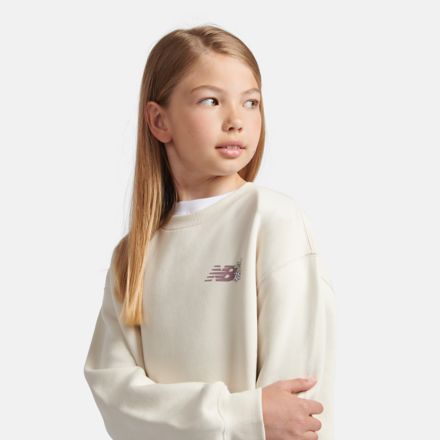 Brush Back Circle Floral Graphic Crew