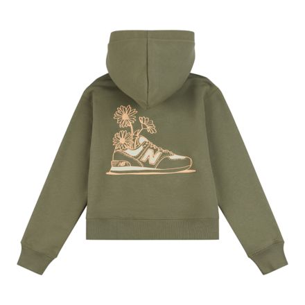 Brush Back Floral Sneaker Back Graphic Hoodie